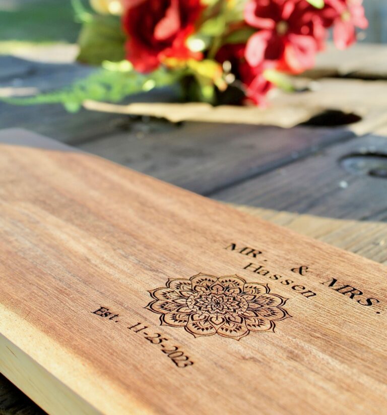 Customizable cutting board engravings and much more are available for your special day.